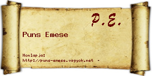 Puns Emese névjegykártya