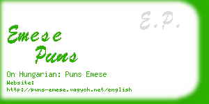 emese puns business card